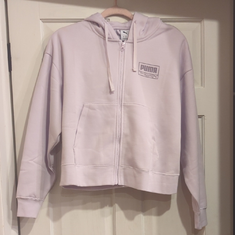 PUMA Women's Soft Pink Zip-Up Hoodie
